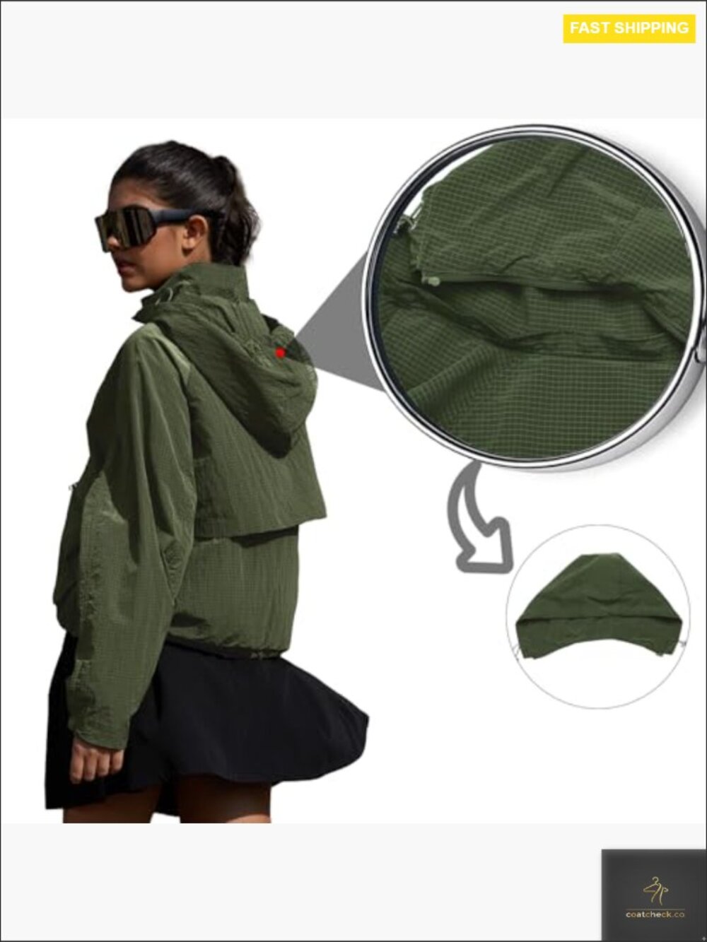 Lightweight Waterproof Rain Jacket Windproof Hooded Trench Coat Outdoor - Picture 4 of 7